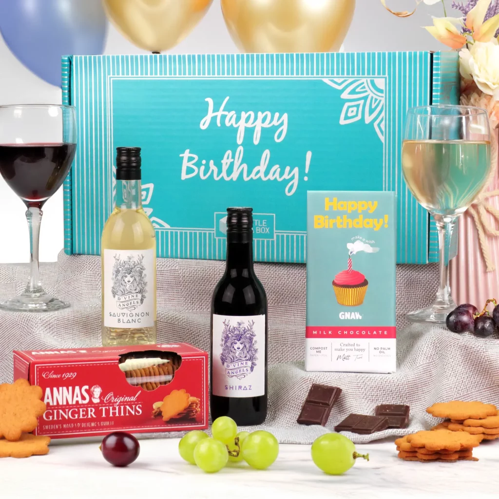 happy birthday wine gift hamper