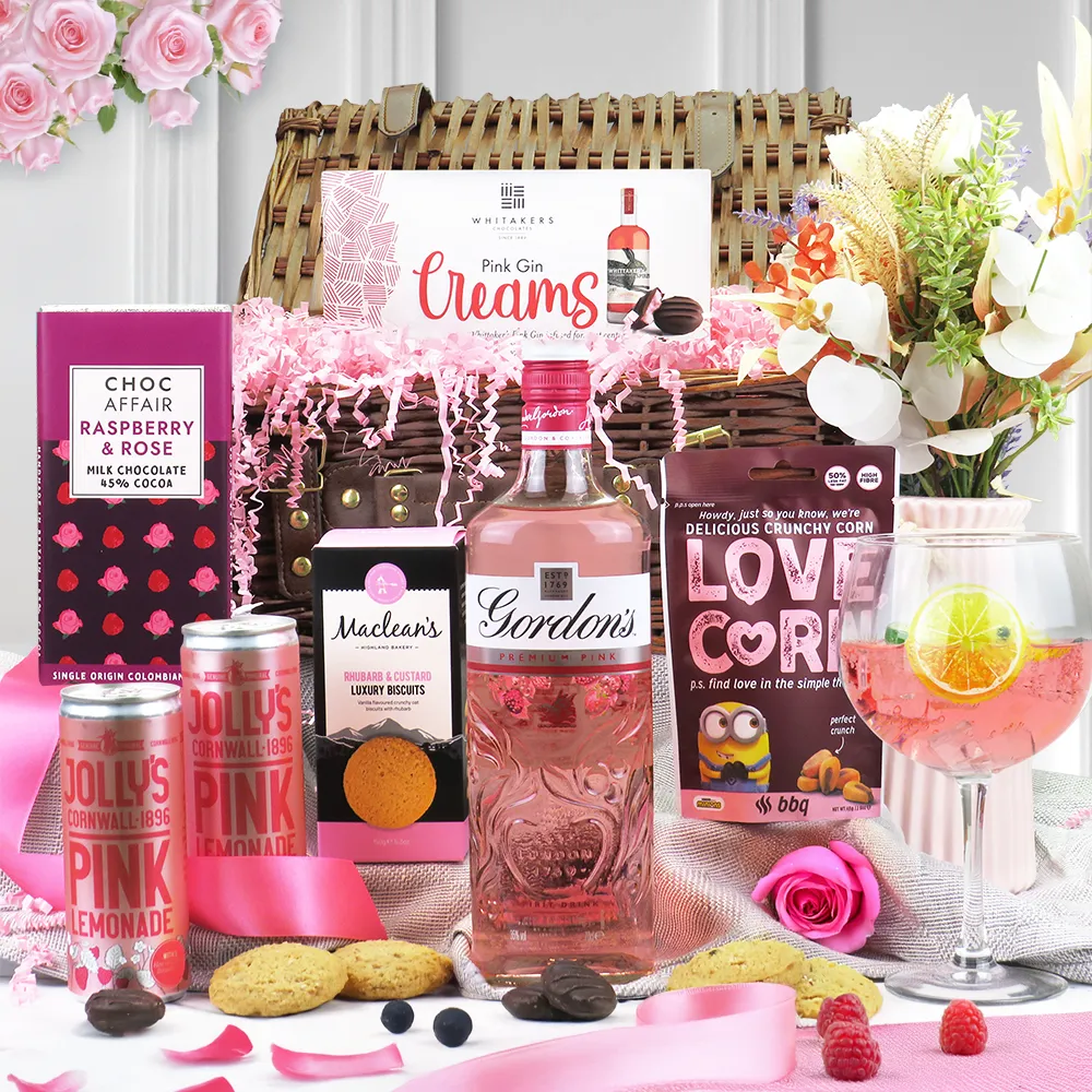 mother's day pink gin hamper
