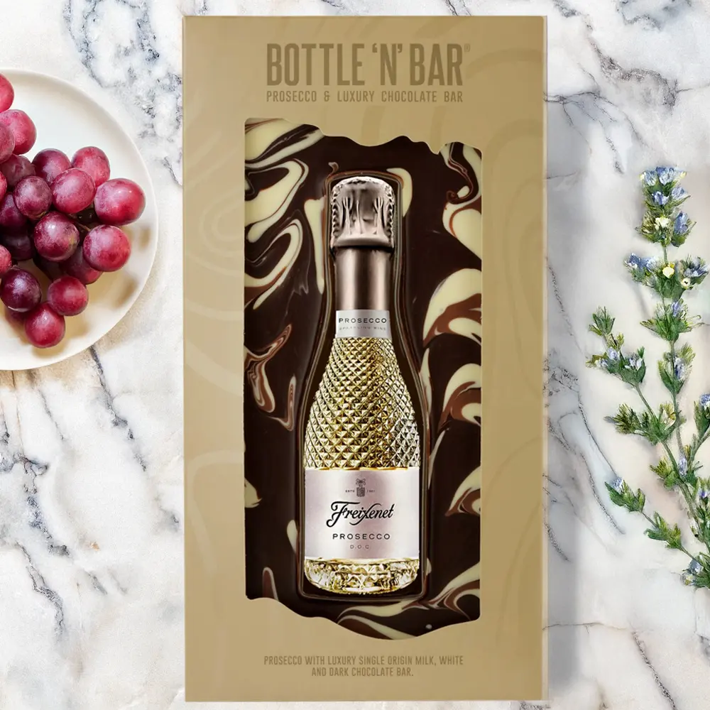 chocolate bar with Freixenet Prosecco